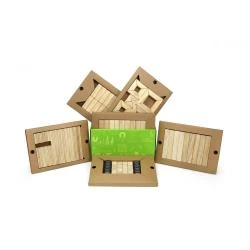 TEGU Drewniane klocki magnetyczne CLASSICS zestaw 130 Natural